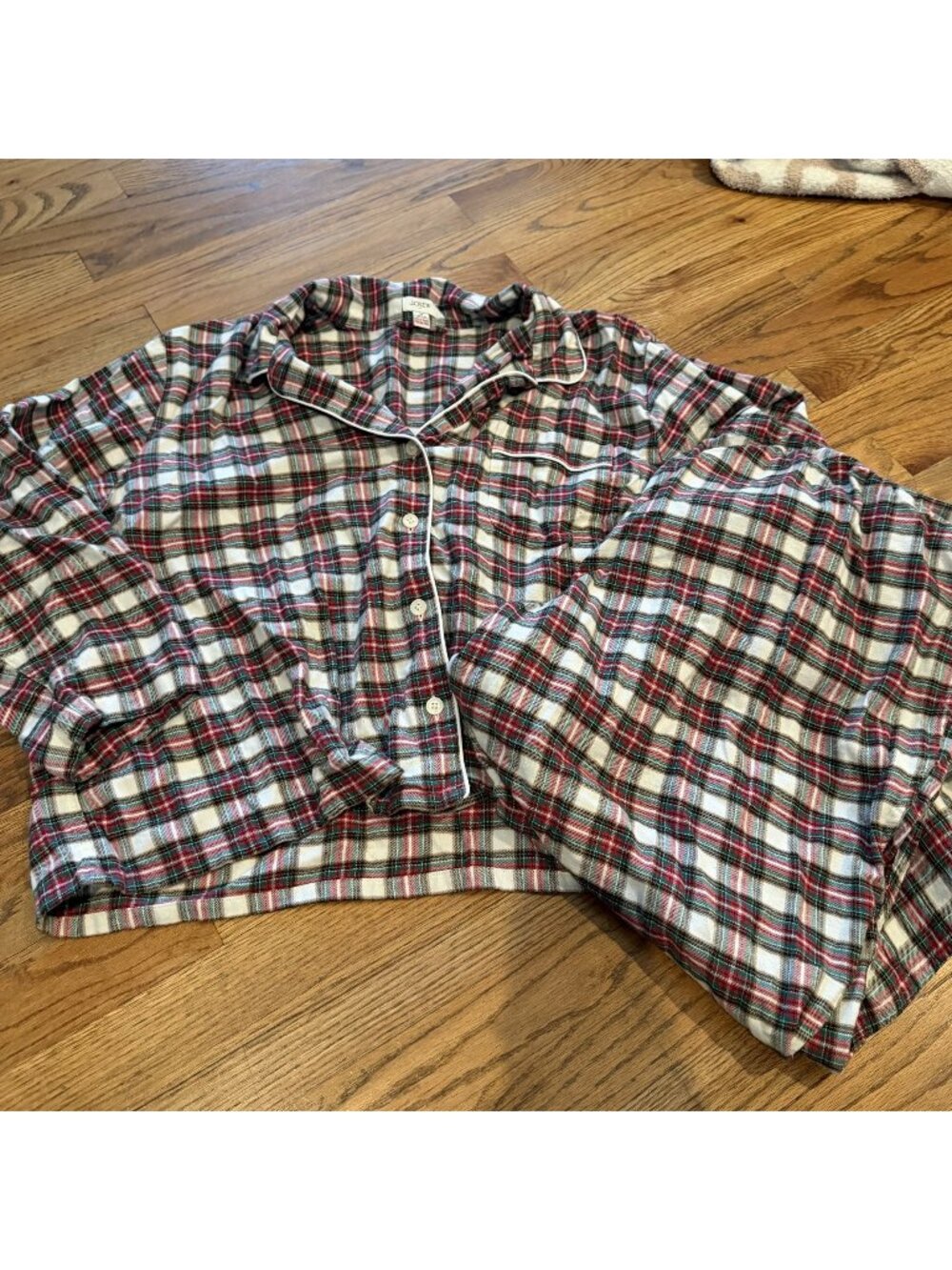 J, Crew Womens Red Flannel Pajama Set 3X